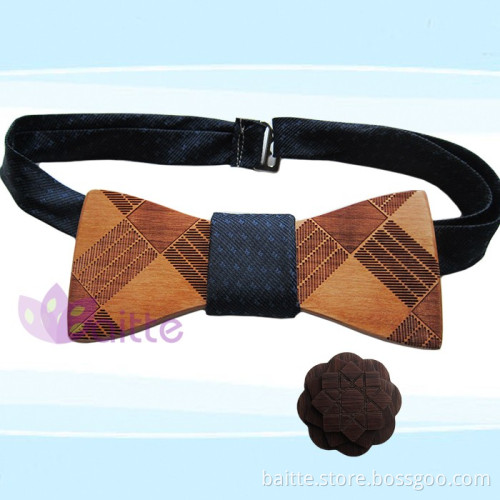 Hot sale in 2015 fashion wooden bow tie set